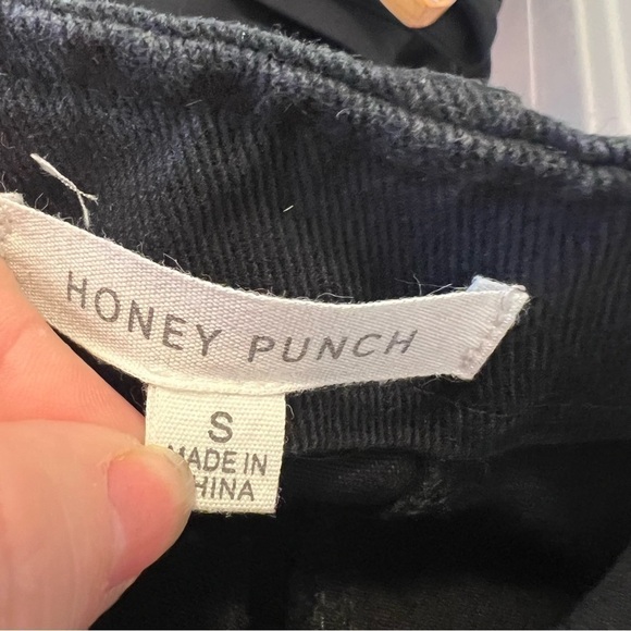 Honey Punch Denim Black Tied Mini Skirt - Picture 10 of 11